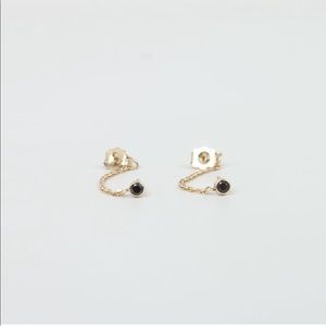 Catbird 2mm Chained to My Heart Black Diamond Earrings